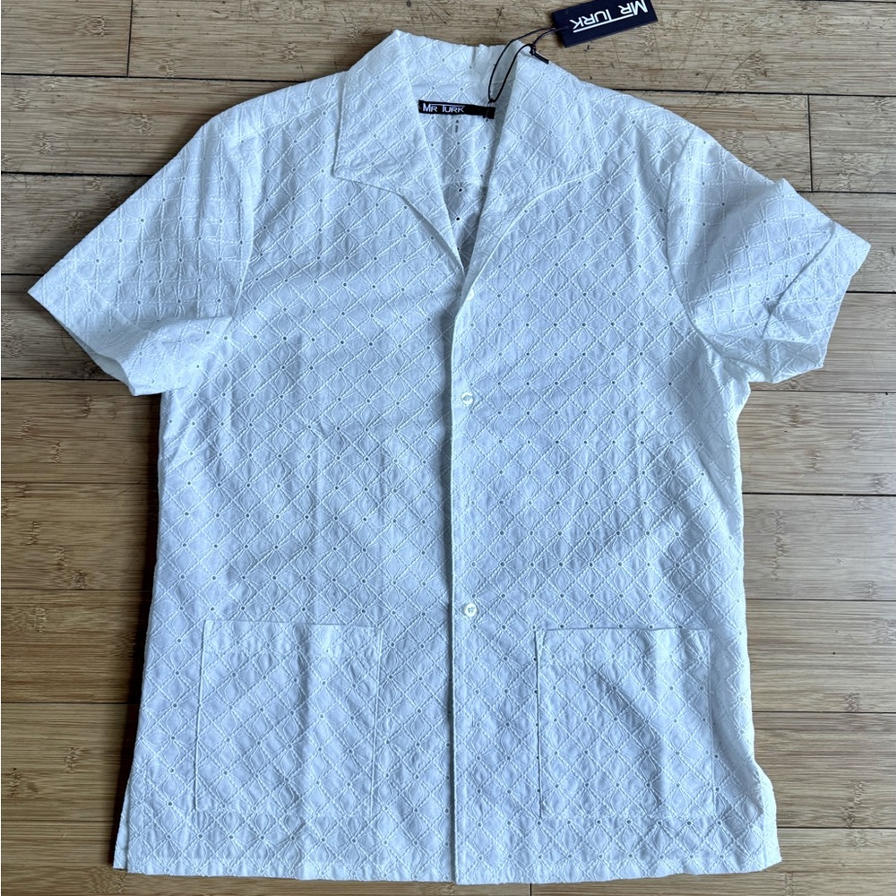 Mr Turk White Theo Camp Shirt
